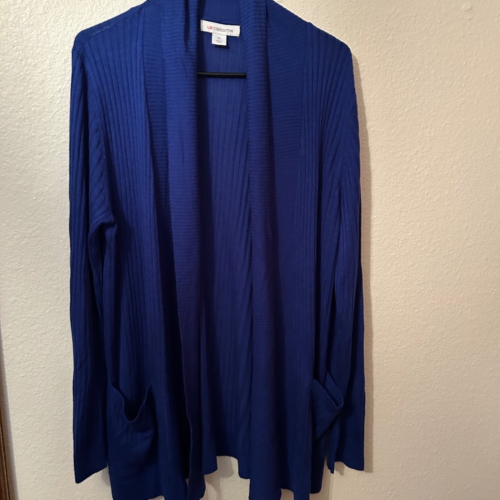 Liz Claiborne Royal Blue  Cardigan Size Xl